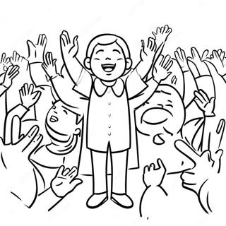 Joyful Worship Scene Coloring Page 47474-37536