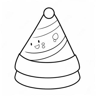 Festive Santa Hat Coloring Page 47524-37577