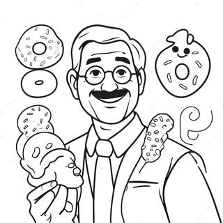 Happy Dad And Donuts Coloring Page 47534-37581