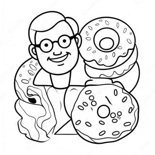 Happy Dad And Donuts Coloring Page 47534-37583