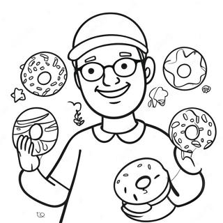 Happy Dad And Donuts Coloring Page 47534-37584