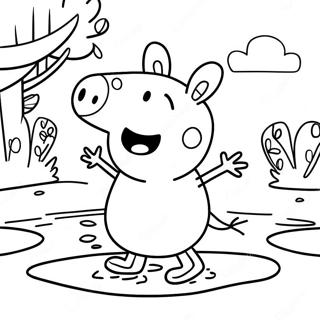 Peppa Pig Muddy Puddles Coloring Page 47543-37585