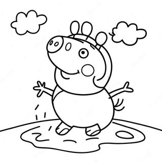 Peppa Pig Muddy Puddles Coloring Page 47543-37587