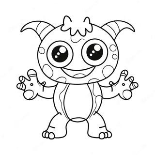 Funny Cute Monster With Big Eyes Coloring Page 47634-37665