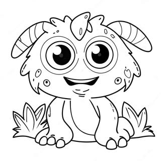 Funny Cute Monster With Big Eyes Coloring Page 47634-37666