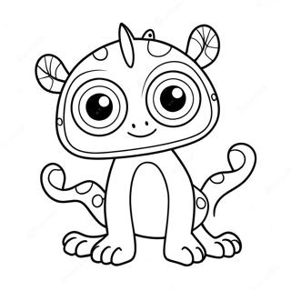 Funny Cute Monster With Big Eyes Coloring Page 47634-37667