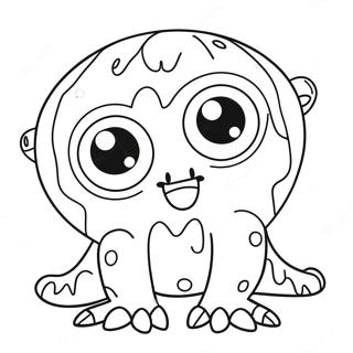 Funny Cute Monster With Big Eyes Coloring Page 47634-37668