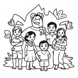 Pagini De Colorat Cu Familia Hawaiian Ohana 47654-37675