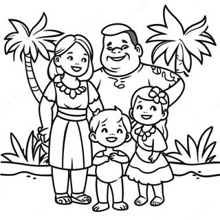 Hawaiian Ohana Family Coloring Page 47654-37676