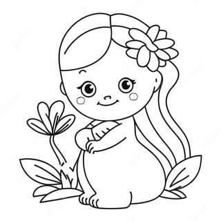 Cute Madison With A Flower Coloring Page 47664-37690