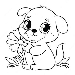 Cute Madison With A Flower Coloring Page 47664-37691