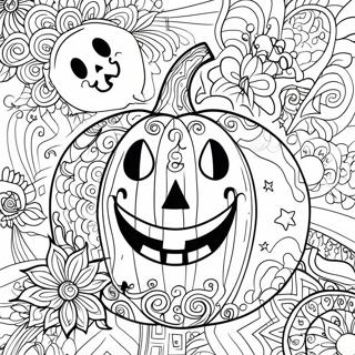 Halloween Zentangle Pompoen Kleurplaat 47673-37700