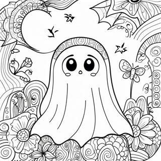 Spooky Halloween Zentangle Spook Kleurplaat 47674-37738