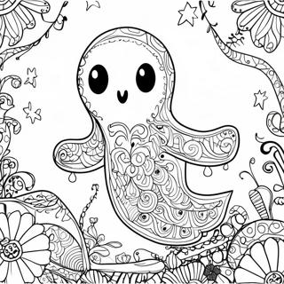 Spooky Halloween Zentangle Spook Kleurplaat 47674-37740