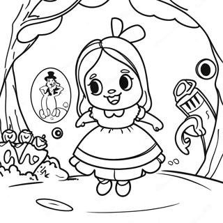 Alice's Nightmare In Wonderland Coloring Pages