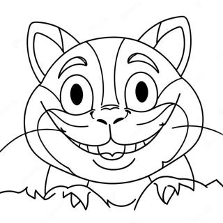 Cheshire Cat Grinning Coloring Page 47774-37771