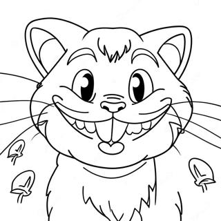 Cheshire Cat Grinning Coloring Page 47774-37772