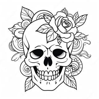 Goth Tattoo Skull Coloring Page 47783-37780