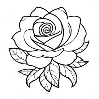 Gothic Rose Tattoo Coloring Page 47784-37783