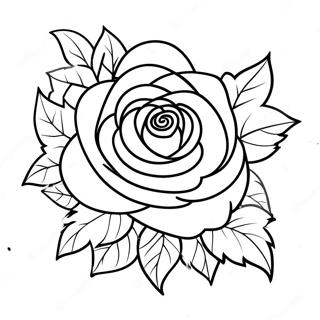 Gothic Rose Tattoo Coloring Page 47784-37784