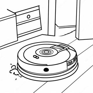 Roomba Cleaning The Floor Coloring Page 47813-37809