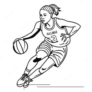 Girl Basketball Player Dribbling Coloring Page 47823-37827