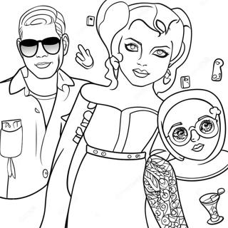 Pop Music Stars Coloring Page 47853-37834