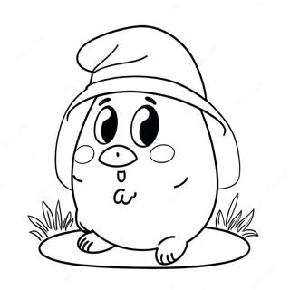 Cute Pou With A Hat Coloring Page 47874-37853