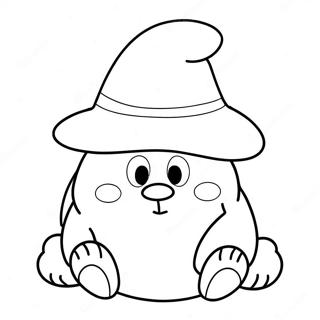 Cute Pou With A Hat Coloring Page 47874-37854