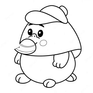 Cute Pou With A Hat Coloring Page 47874-37855