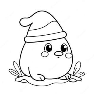 Cute Pou With A Hat Coloring Page 47874-37856