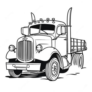 Classic Flatbed Truck Coloring Page 47894-37874