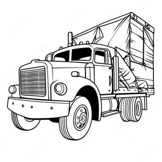 Classic Flatbed Truck Coloring Page 47894-37876