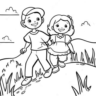 Jack And Jill Climbing The Hill Coloring Page 47933-37893