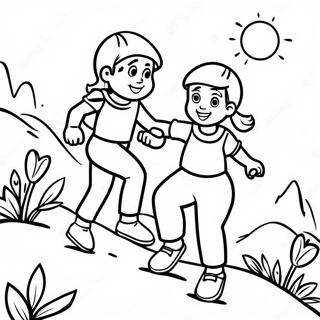 Jack And Jill Climbing The Hill Coloring Page 47933-37894