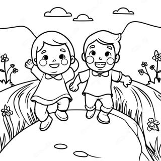 Jack And Jill Climbing The Hill Coloring Page 47933-37896