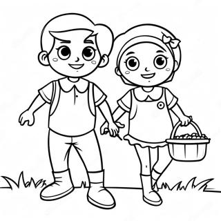 Jack And Jill Carrying A Pail Coloring Page 47934-37905