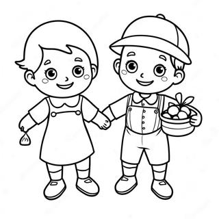 Jack And Jill Carrying A Pail Coloring Page 47934-37906