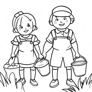 Jack And Jill Carrying A Pail Coloring Page 47934-37908