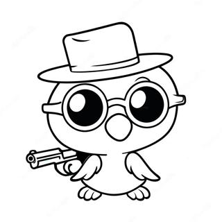 Gangster Tweety Kuşu Tişörtü Boyama Sayfaları