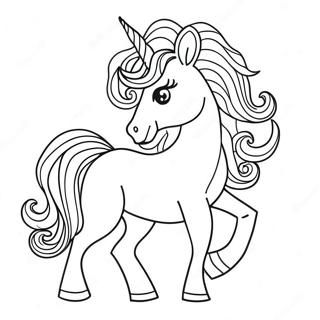 Afro Unicorn Coloring Page 48043-38006