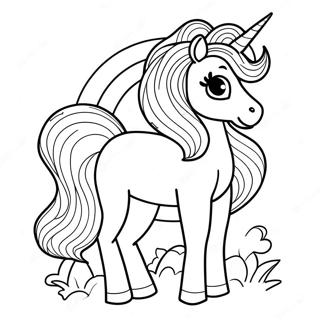 Afro Unicorn Coloring Page 48043-38007