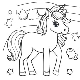 Magical Afro Unicorn In A Rainbow Coloring Page 48044-37986