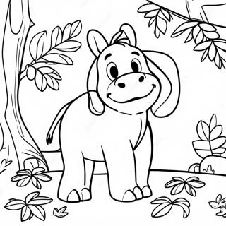 Eeyore With Colorful Leaves Coloring Page 48054-37994