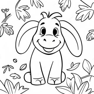 Eeyore With Colorful Leaves Coloring Page 48054-37995