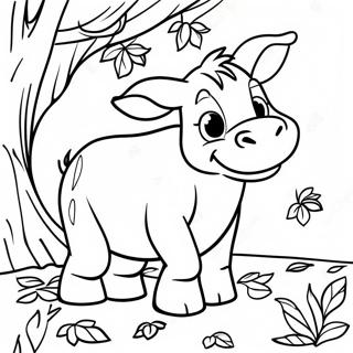 Eeyore With Colorful Leaves Coloring Page 48054-37996