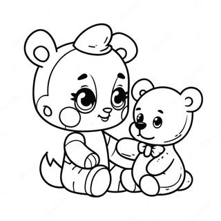 Cute Scrap Baby With Teddy Bear Coloring Page 48064-38001