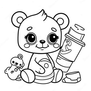 Cute Scrap Baby With Teddy Bear Coloring Page 48064-38003