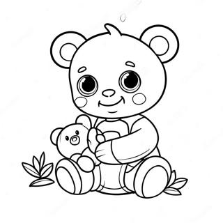 Cute Scrap Baby With Teddy Bear Coloring Page 48064-38004