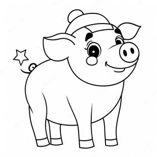 Christmas Pig Coloring Page 48073-38010